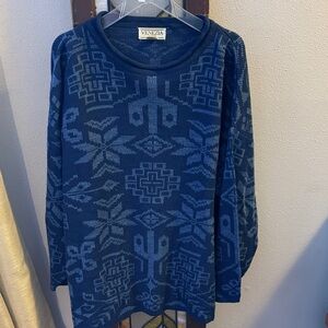 Vintage Venezia Navy Geometric Knit Sweater